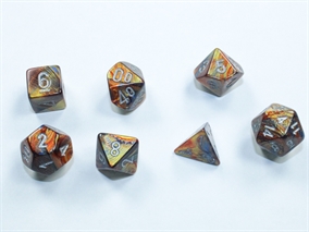 Mini Lustrous hedral Gold-silver Dice Set - Rollespilsterninger - Chessex